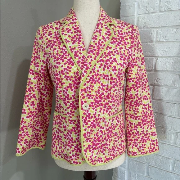 J. Crew Pink and Yellow Printed Blazer - Picture 1 of 4